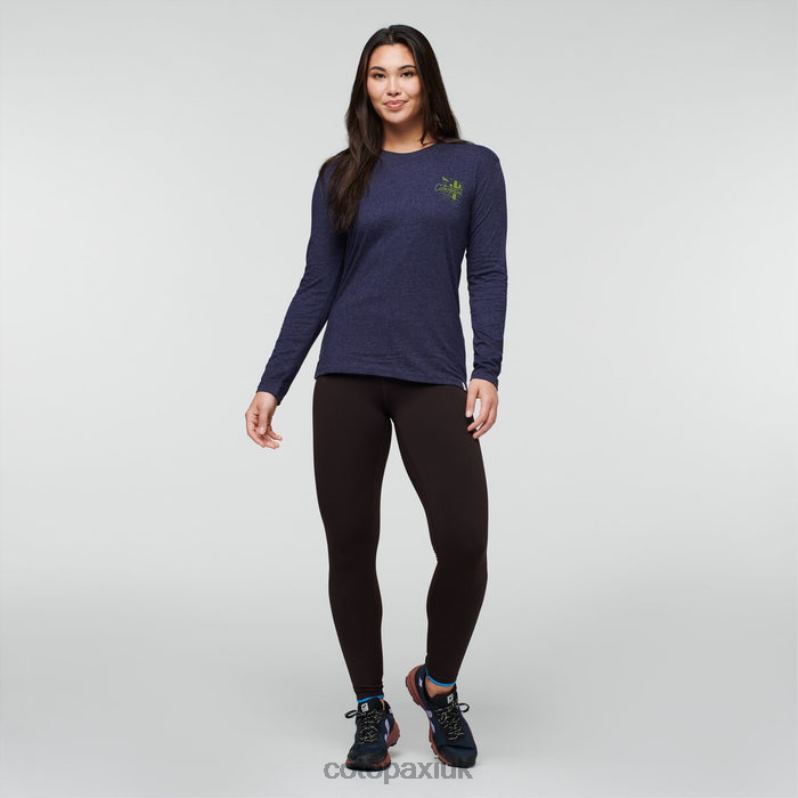 Cotopaxi UK - Brands Hello Llama Long-Sleeve Organic T-Shirt Women Maritime Cotopaxi X4X0H182