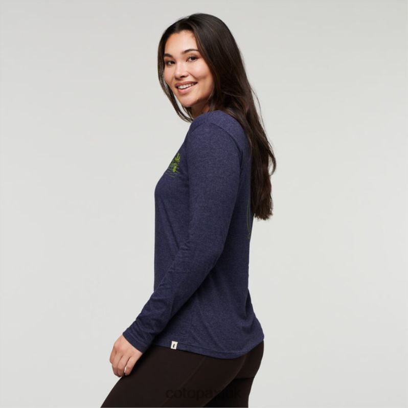 Cotopaxi UK - Brands Hello Llama Long-Sleeve Organic T-Shirt Women Maritime Cotopaxi X4X0H182