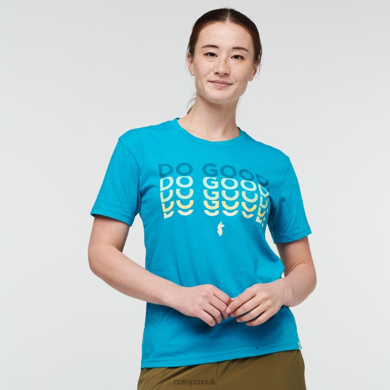 Cotopaxi UK - Do Good Repeat T-Shirt Women Origin Mineral Blue Cotopaxi X4X0H740