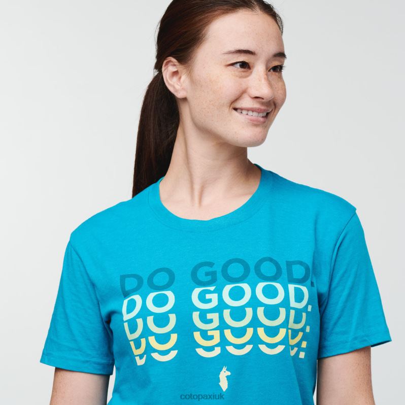 Cotopaxi UK - Do Good Repeat T-Shirt Women Origin Mineral Blue Cotopaxi X4X0H740