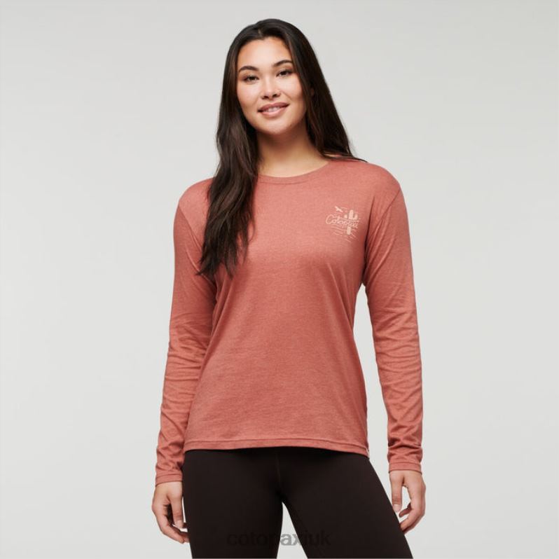 Cotopaxi UK - Original Earthen Hello Llama Long-Sleeve Organic T-Shirt Women Cotopaxi X4X0H183
