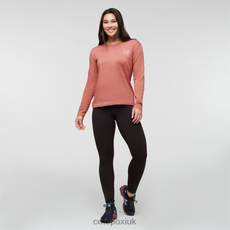 Cotopaxi UK - Original Earthen Hello Llama Long-Sleeve Organic T-Shirt Women Cotopaxi X4X0H183