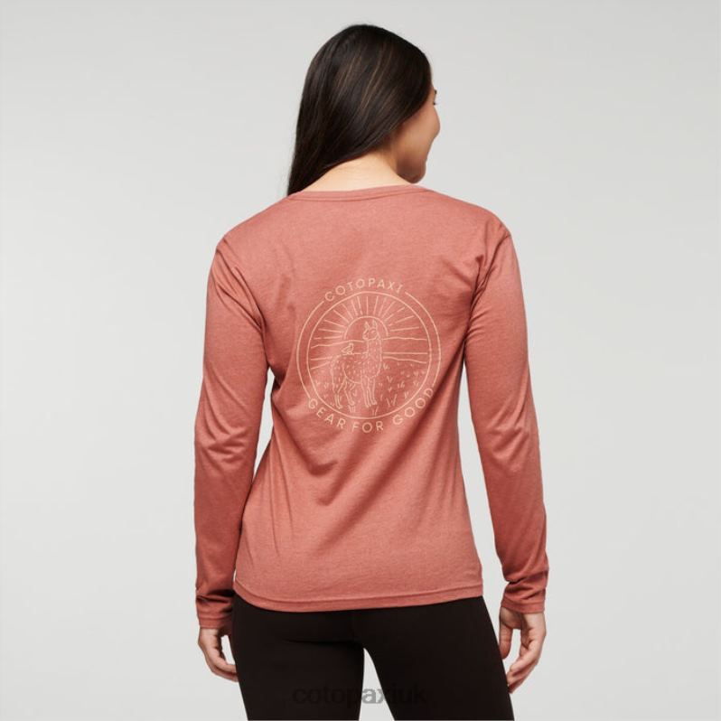 Cotopaxi UK - Original Earthen Hello Llama Long-Sleeve Organic T-Shirt Women Cotopaxi X4X0H183