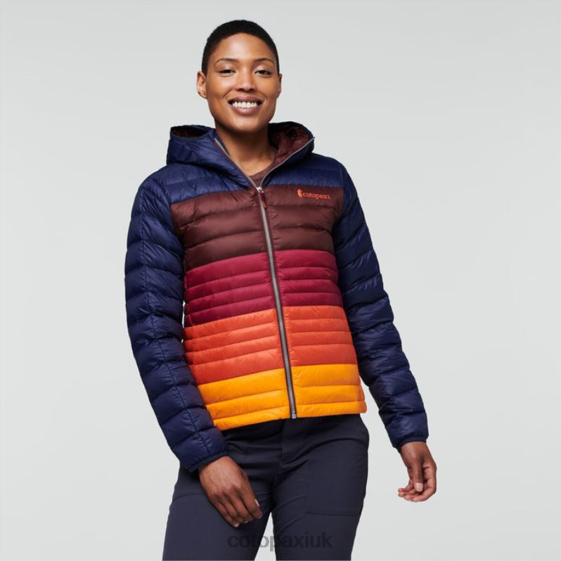 Cotopaxi UK - Maritime-Chestnut Fuego Down Hooded Jacket Colorblock Women Collections Cotopaxi X4X0H35