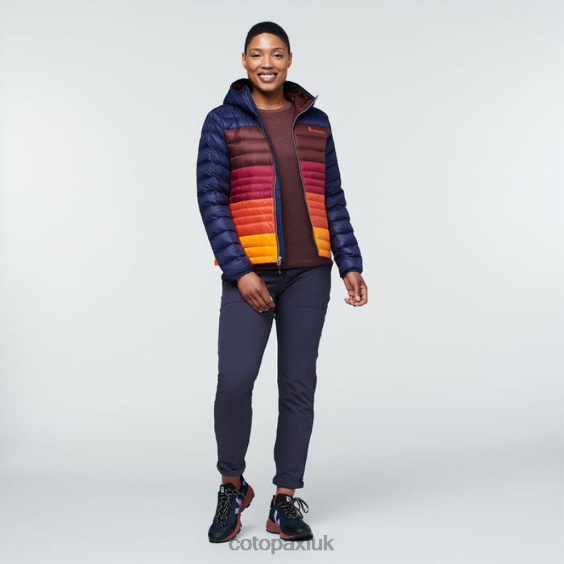 Cotopaxi UK - Maritime-Chestnut Fuego Down Hooded Jacket Colorblock Women Collections Cotopaxi X4X0H35