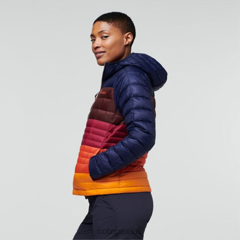 Cotopaxi UK - Maritime-Chestnut Fuego Down Hooded Jacket Colorblock Women Collections Cotopaxi X4X0H35
