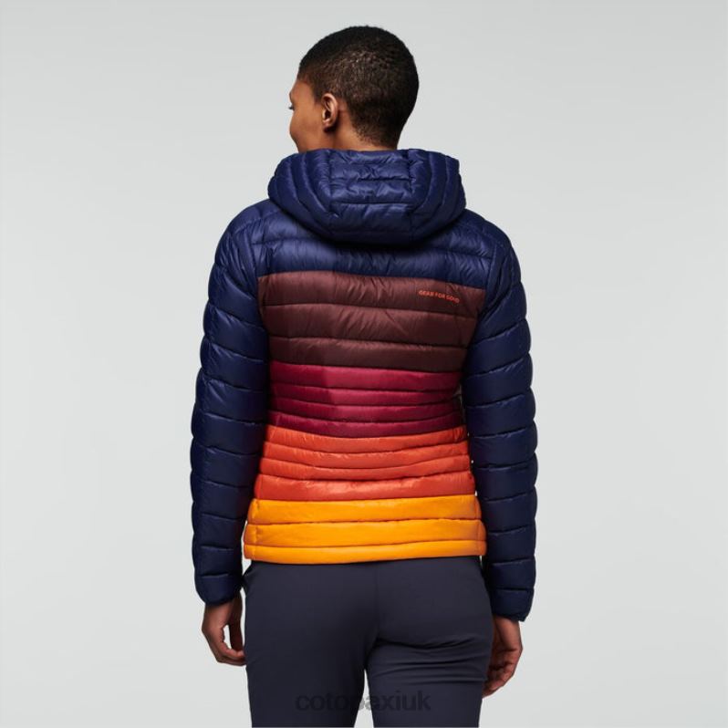 Cotopaxi UK - Maritime-Chestnut Fuego Down Hooded Jacket Colorblock Women Collections Cotopaxi X4X0H35