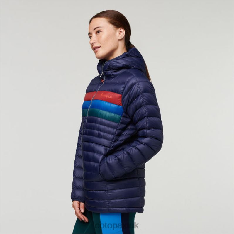 Cotopaxi UK - Maritime Stripes Best Fuego Down Hooded Pullover Women Cotopaxi X4X0H31