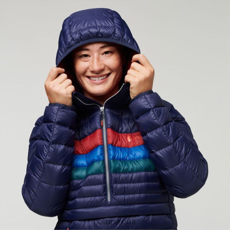 Cotopaxi UK - Maritime Stripes Best Fuego Down Hooded Pullover Women Cotopaxi X4X0H31