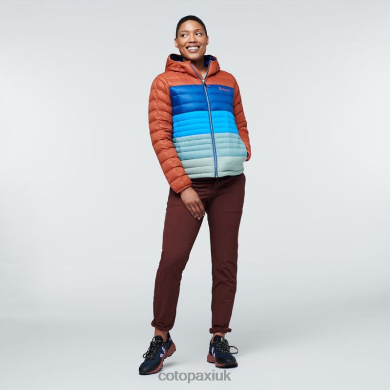 Cotopaxi UK - Spice-Pacific Collection Fuego Down Hooded Jacket Colorblock Women Cotopaxi X4X0H34