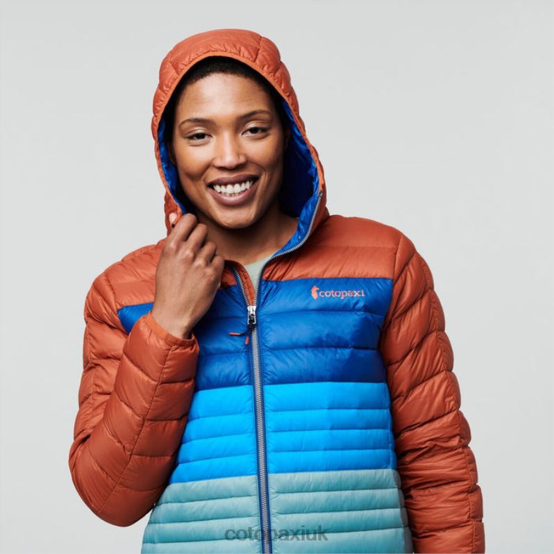 Cotopaxi UK - Spice-Pacific Collection Fuego Down Hooded Jacket Colorblock Women Cotopaxi X4X0H34