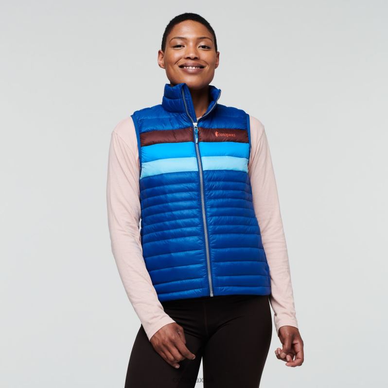 Cotopaxi UK - Fuego Down Vest Women Pacific Stripes Fashion Cotopaxi X4X0H715