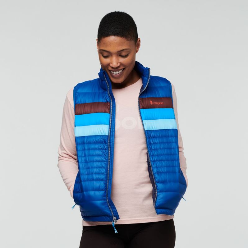 Cotopaxi UK - Fuego Down Vest Women Pacific Stripes Fashion Cotopaxi X4X0H715