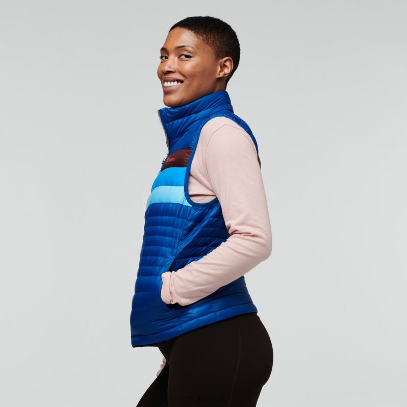Cotopaxi UK - Fuego Down Vest Women Pacific Stripes Fashion Cotopaxi X4X0H715