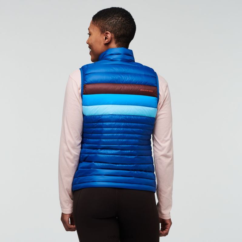 Cotopaxi UK - Fuego Down Vest Women Pacific Stripes Fashion Cotopaxi X4X0H715