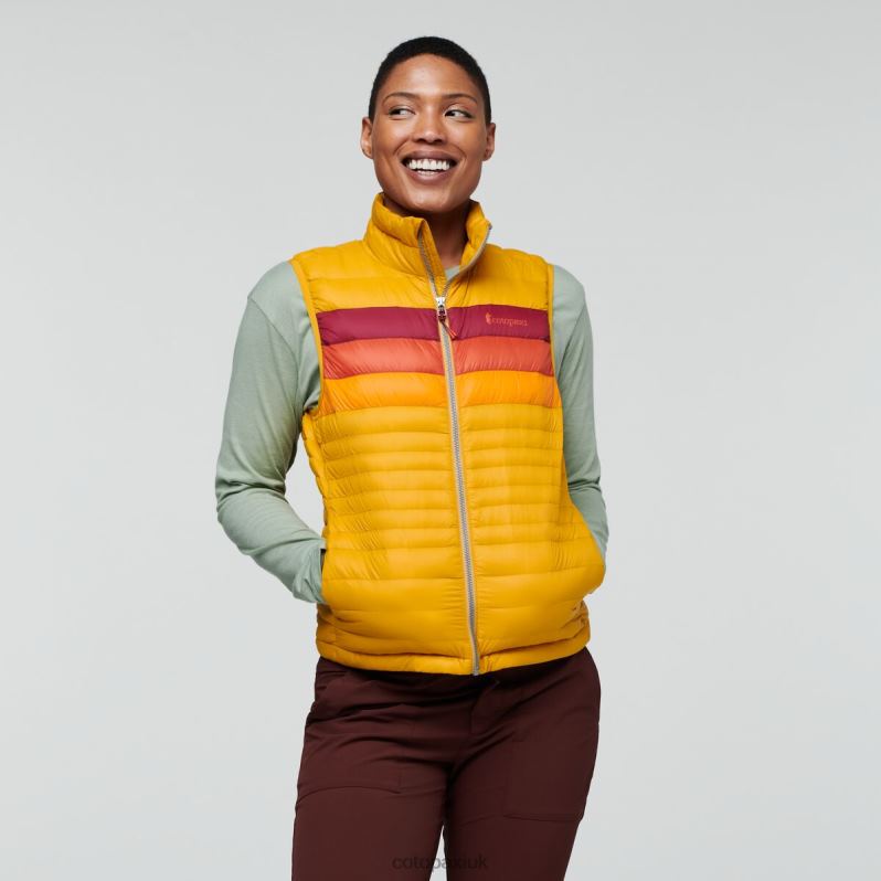 Cotopaxi UK - New Amber Stripes Fuego Down Vest Women Cotopaxi X4X0H714
