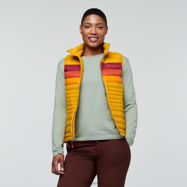 Cotopaxi UK - New Amber Stripes Fuego Down Vest Women Cotopaxi X4X0H714